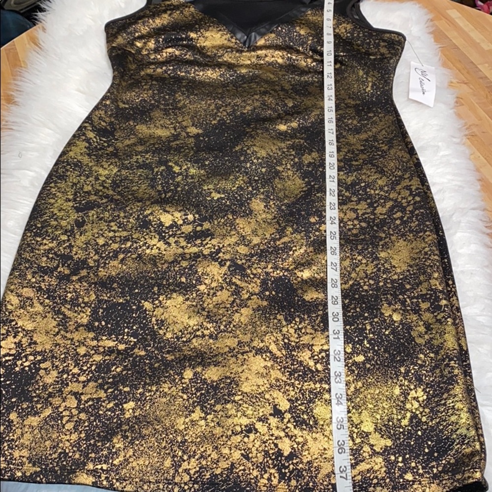 NY Collection Sleeveless Shift Printed Foil Dress M - Picture 3 of 8